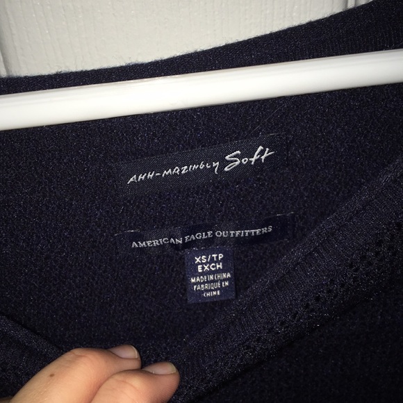 American Eagle Navy Varsity Sweater - Picture 3 of 3